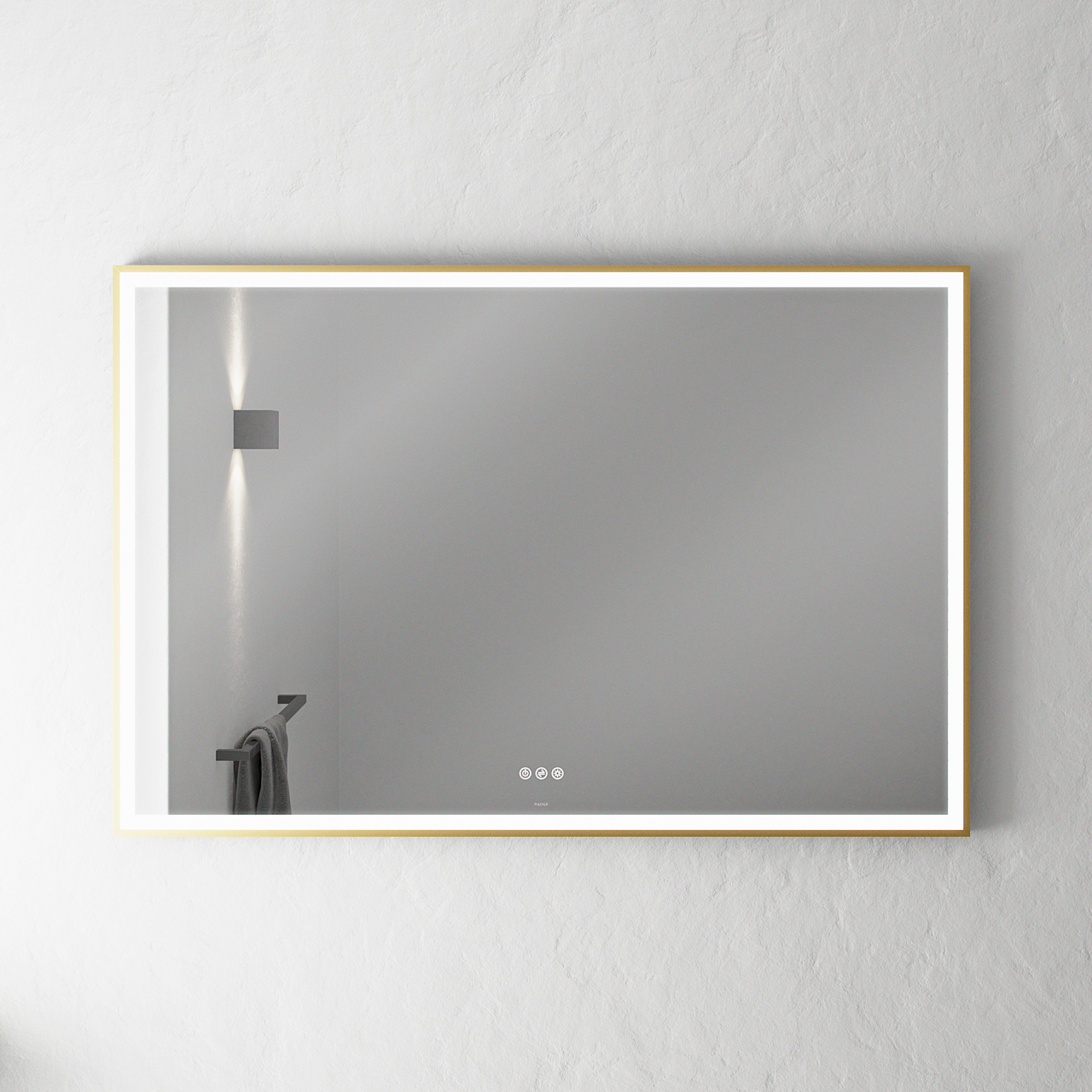 Pulcher Soho Mirror PSM-1280 - 120x80 cm. Spejl m/lys og lysstyring, Mat Messing | XOLIGHT - Designer Lamper